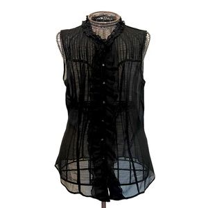 Mossimo Supply Co. short sleeve sheer button down blouse.